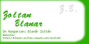 zoltan blanar business card